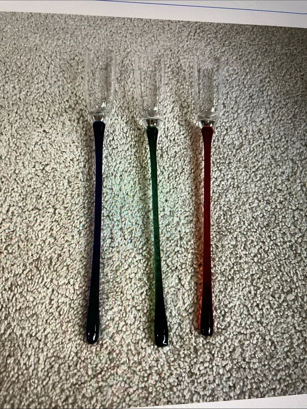 Long Stem hand blown footless champagne flutes
